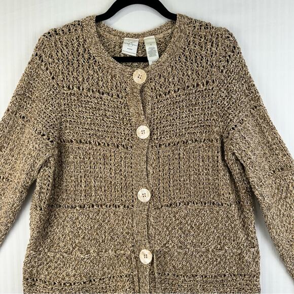 Emma James Vintage Open Knit Button Up Sweater Cardigan Size 1X Cottage Boho - Picture 7 of 9